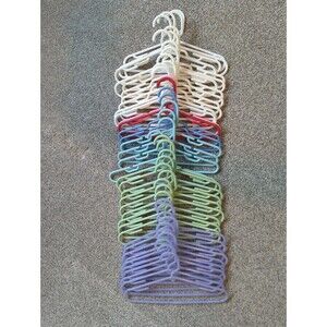 Children's/Baby Plastic Hangers Lot Of 48 (Multicolored)